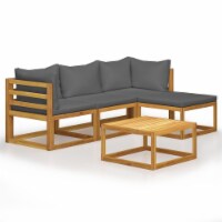 vidaXL 5 Piece Patio Lounge Set with Cushions Solid Acacia Wood