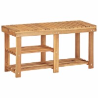 vidaXL Shoe Rack 35.4 x12.5 x18.1  Solid Acacia Wood