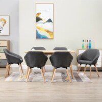 vidaXL Dining Chairs 6 pcs Dark Gray Fabric