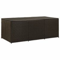 vidaXL Garden Storage Box Poly Rattan 70.8"x35.4"x29.5" Brown