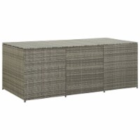 vidaXL Patio Storage Box Poly Rattan 70.9 x35.4 x27.6 Gray