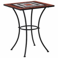 vidaXL Mosaic Bistro Table Terracotta and White 23.6 Ceramic