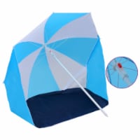 vidaXL Beach Umbrella Shelter Blue and White 70.9 Fabric