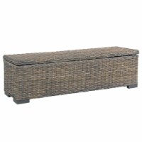vidaXL Storage Box 47.2 Gray Kubu Rattan and Solid Mango Wood