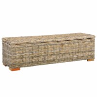 vidaXL Storage Box 47.2 Kubu Rattan and Solid Mango Wood