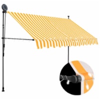 vidaXL Manual Retractable Awning with LED 98.4 White and Orange