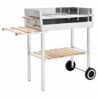 2 Burner Folding Tabletop Gas BBQ Grill w/ Lid, Thermometer, Carbon Steel,  Grey, 1 Unit - Kroger