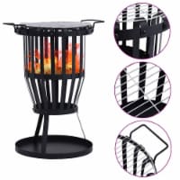 vidaXL Garden Fire Pit Basket with BBQ Grill Steel 19