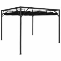 vidaXL Garden Gazebo with Retractable Roof Canopy 118.1 x118.1  Anthracite