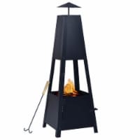vidaXL Fire Pit Black 13.8 x13.8 x39 Steel