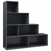 vidaXL Book Cabinet/Room Divider High Gloss Gray 61 x 9.4 x 63 Engineered Wood