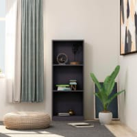 vidaXL 3-Tier Book Cabinet Gray 15.7 x9.4 x42.5 Engineered Wood