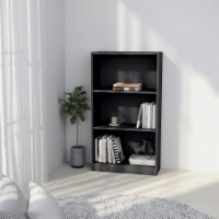 vidaXL 3-Tier Book Cabinet Gray 23.6 x9.4 x42.9  Engineered Wood