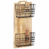 vidaXL Wall-mounted Magazine Rack 13 x3.9 x26.4 Solid Rough Mango Wood