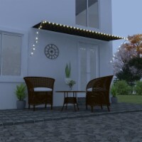 vidaXL Retractable Awning with LED 157.5 x59.1 Anthracite