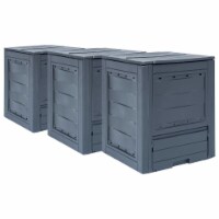 vidaXL Garden Composters 3 pcs Gray 23.6 x23.6 x28.7 206.1 gal