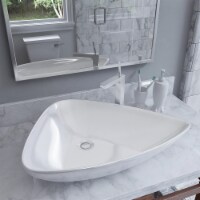 vidaXL Basin Ceramic White Triangle 25.4 x17.9 x4.5