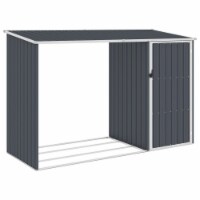 Vidaxl Garden Firewood Shed Anthracite 96.5 X38.6 X62.6  Galvanized Steel