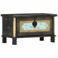 vidaXL Storage Chest Black 31.5 x15.7 x17.7  Solid Mango Wood