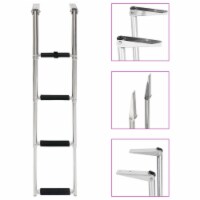 vidaXL Folding Boarding Ladder 4-step Stainless Steel