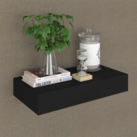 vidaXL Floating Wall Shelf with Drawer Black 18.9 x9.8 x3.1