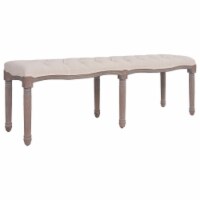 vidaXL Bench Fabric Solid Wood 59.1 x15.7 x18.9 Cream White