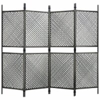 vidaXL 4-Panel Room Divider Poly Rattan Anthracite 94.5 x78.7