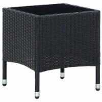 vidaXL Patio Table Black 15.7 x15.7 x17.7 Poly Rattan
