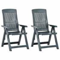vidaXL Patio Reclining Chairs 2 pcs Plastic Green