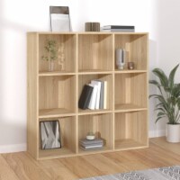 vidaXL Book Cabinet Sonoma Oak 38.6 x11.8 x38.6 Engineered Wood
