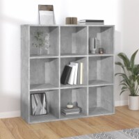 vidaXL Book Cabinet Concrete Gray 38.6 x11.8 x38.6 Engineered Wood