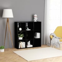 vidaXL Book Cabinet High Gloss Black 38.6 x11.8 x38.6 Engineered Wood