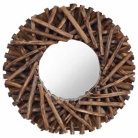 vidaXL Wall Mirror 15.7 Teak Round