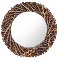 vidaXL Wall Mirror 23.6 Teak Round