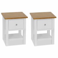 vidaXL Nightstands 2 pcs 14.2 x11.8 x18.5 Solid Oak Wood