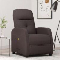 vidaXL Massage Recliner Dark Brown Fabric