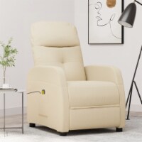 vidaXL Massage Recliner Cream Fabric