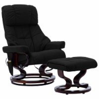 Vidaxl Massage Reclining Chair Black Faux Leather And Bentwood
