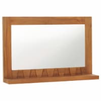 vidaXL Wall Mirror with Shelf 23.6 x4.7 x15.7 Solid Teak Wood