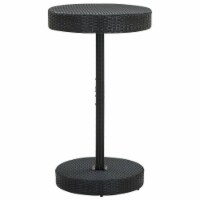 vidaXL Patio Table Black 23.8 x41.7 Poly Rattan