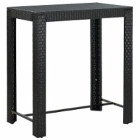 vidaXL Patio Bar Table Black 39.4 x23.8 x43.5 Poly Rattan