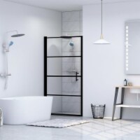 vidaXL Shower Door Tempered Glass 39.4 x70.1  Black