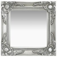 vidaXL Wall Mirror Baroque Style 15.7 x15.7 Silver