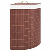 vidaXL Bamboo Corner Laundry Basket Brown 15.9 gal