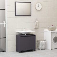 vidaXL Bathroom Furniture Set Gray Engineered Wood
