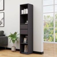 vidaXL Book Cabinet Gray 14.2 x11.8 x67.3 Engineered Wood
