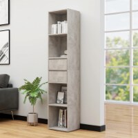 vidaXL Book Cabinet Concrete Gray 14.2 x11.8 x67.3 Engineered Wood