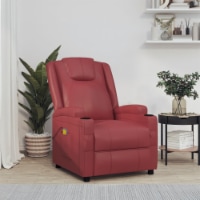 vidaXL Massage Reclining Chair Wine Red Faux Leather