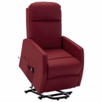 vidaXL Power Lift Massage Recliner Wine Red Faux Leather
