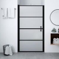 vidaXL Shower Door Frost Tempered Glass 39.4 x70.1 Black
